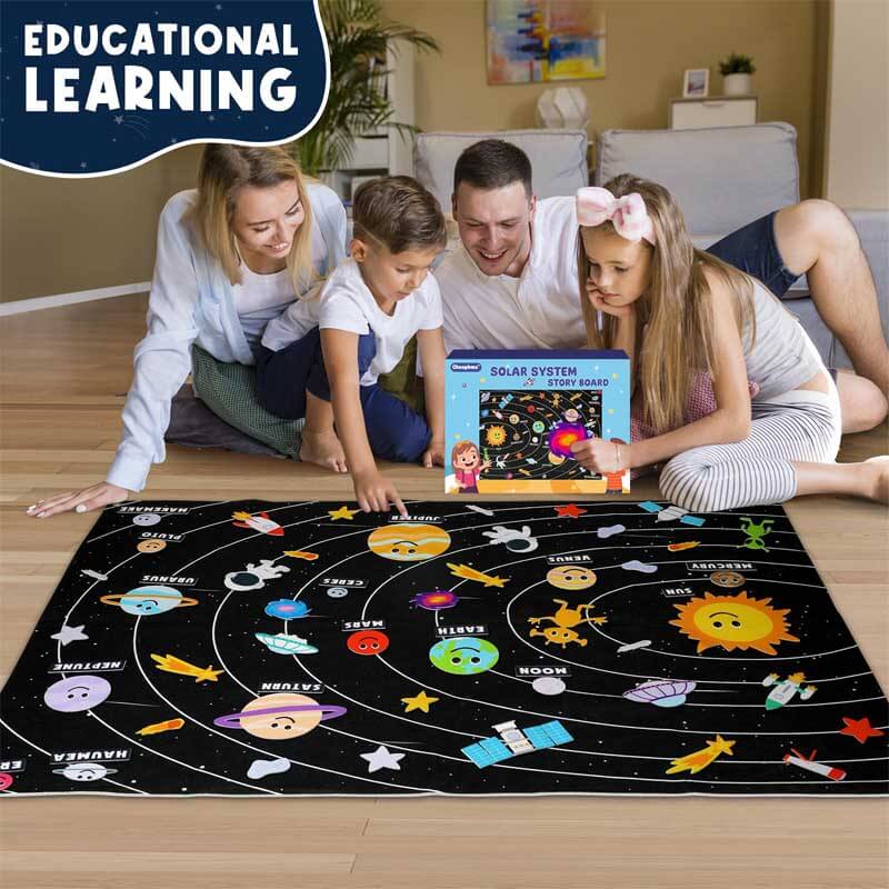 Set di Pannelli Educativi in Feltro del Sistema Solare per Bambini