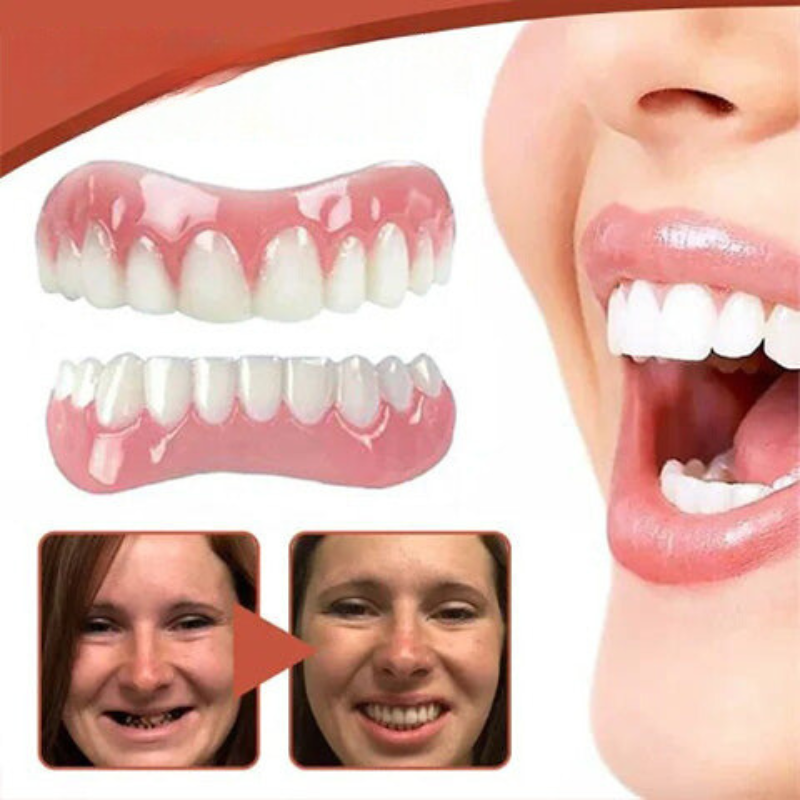 Set di protesi dentali in silicone biocompatibile per uso indolore e un sorriso naturale