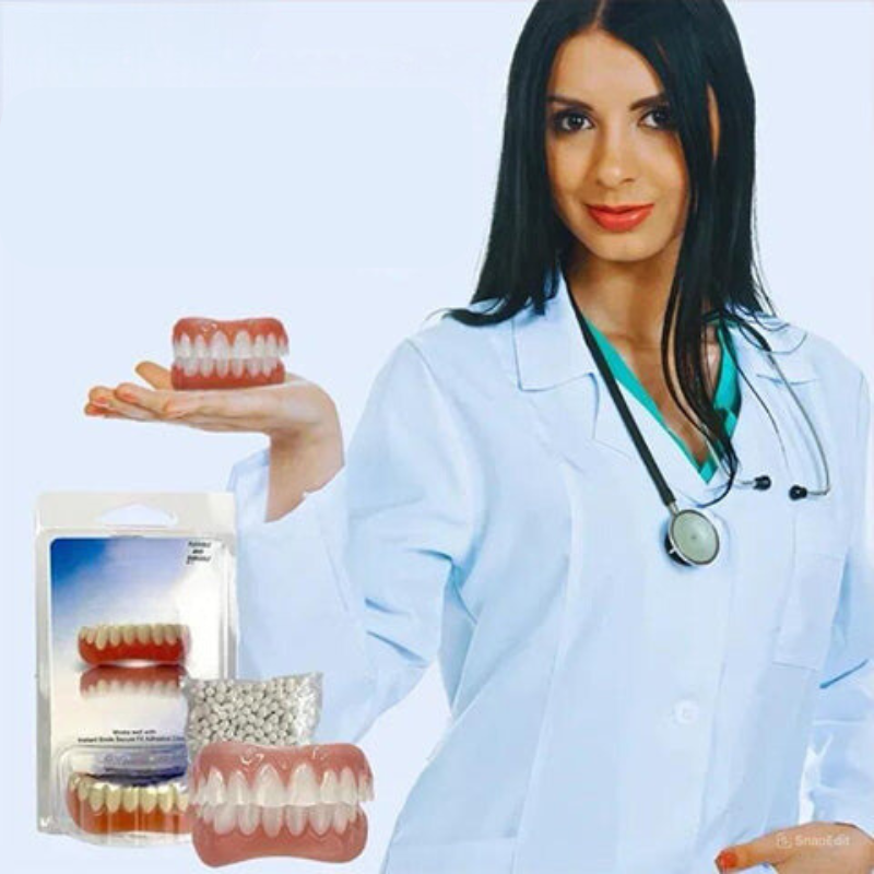 Set di protesi dentali in silicone biocompatibile per uso indolore e un sorriso naturale