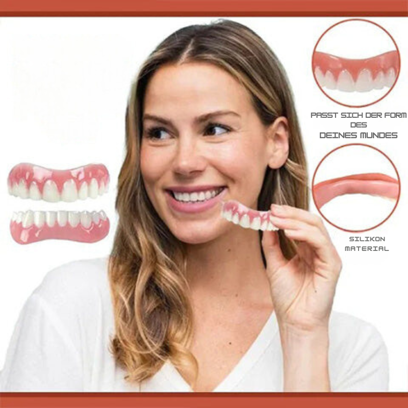 Set di protesi dentali in silicone biocompatibile per uso indolore e un sorriso naturale