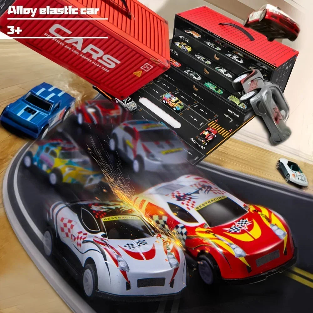 Set di super auto da corsa con pista da 48 pezzi per bambini
