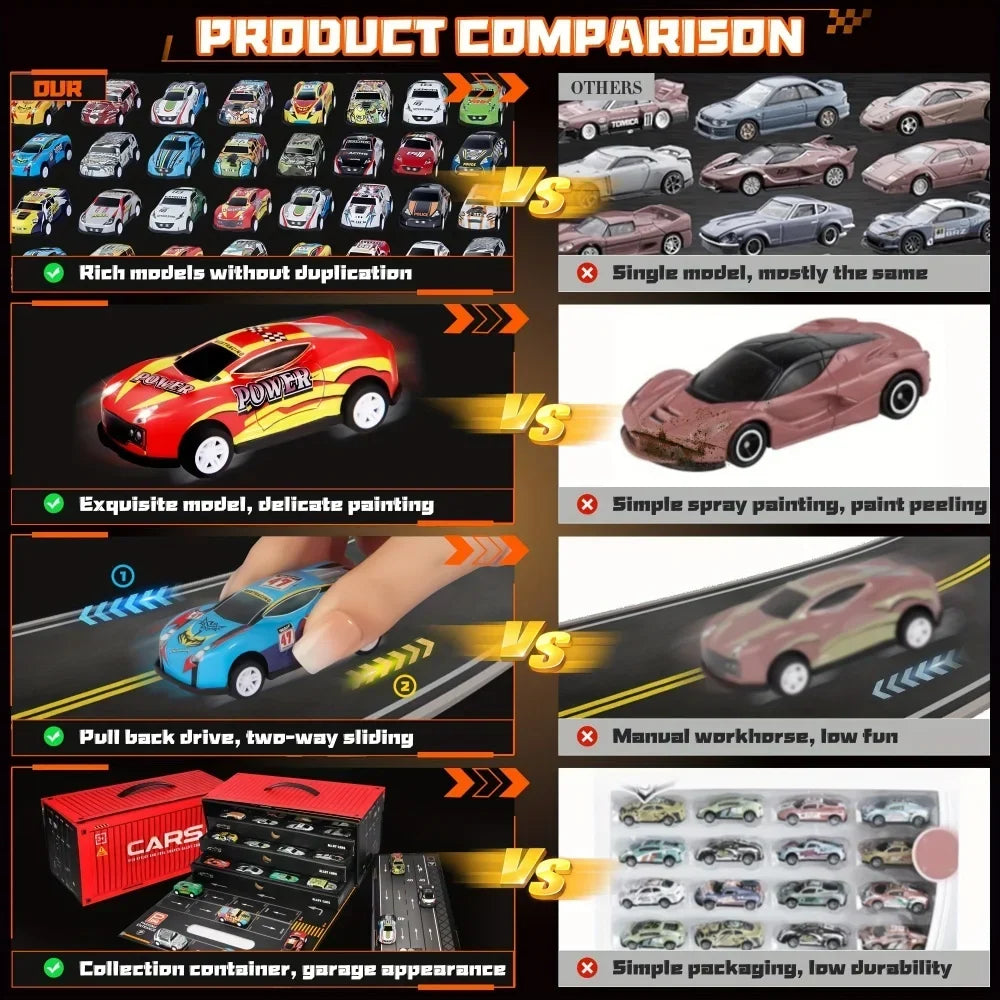 Set di super auto da corsa con pista da 48 pezzi per bambini