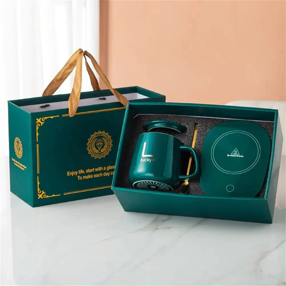 Set di tazza riscaldata innovativo – Tazza in ceramica con sottotazza riscaldante smart