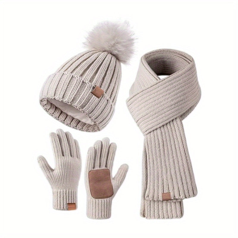 Set invernale 3 in 1 – Caldo cappello in maglia, sciarpa e guanti