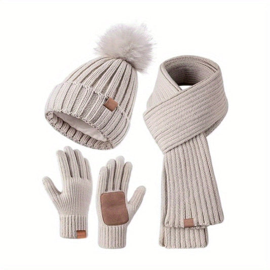 Set invernale 3 in 1 – Caldo cappello in maglia, sciarpa e guanti