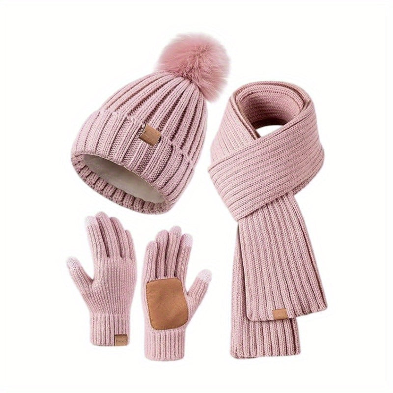 Set invernale 3 in 1 – Caldo cappello in maglia, sciarpa e guanti