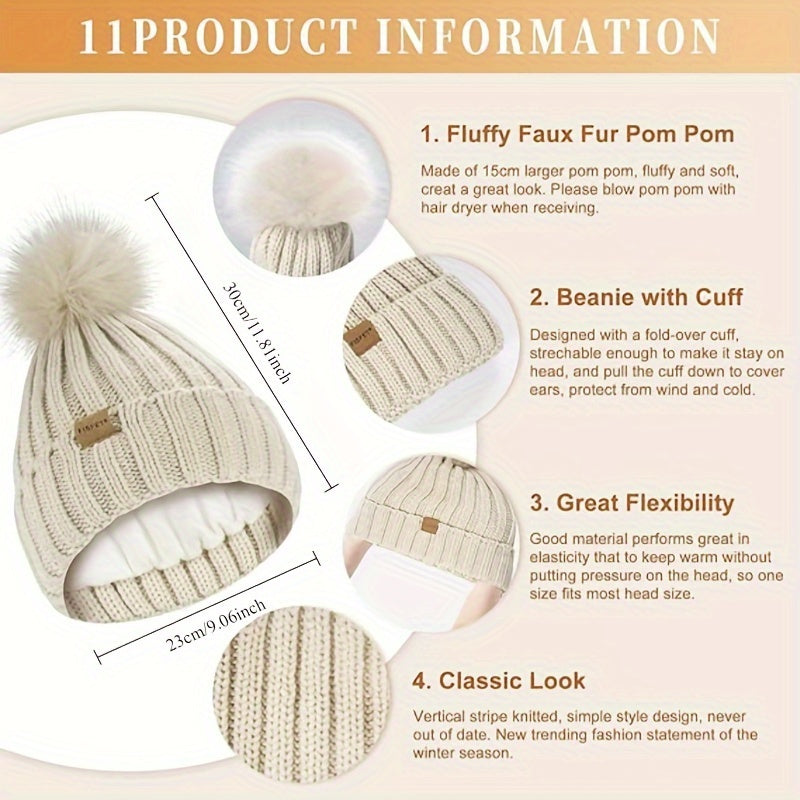 Set invernale 3 in 1 – Caldo cappello in maglia, sciarpa e guanti
