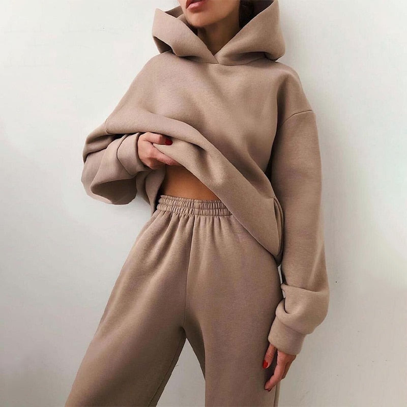Set loungewear da donna con felpa e pantaloni della tuta - Vita elasticizzata