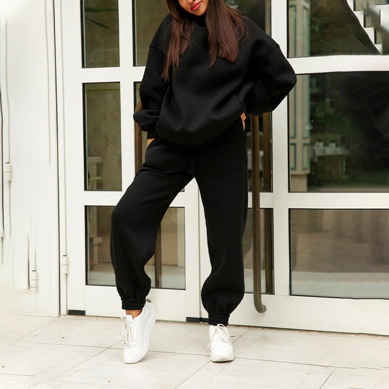 Set loungewear da donna con felpa e pantaloni della tuta - Vita elasticizzata