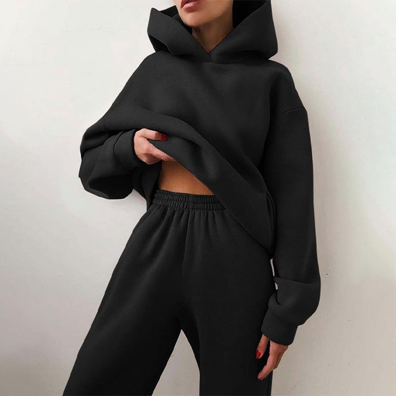 Set loungewear da donna con felpa e pantaloni della tuta - Vita elasticizzata