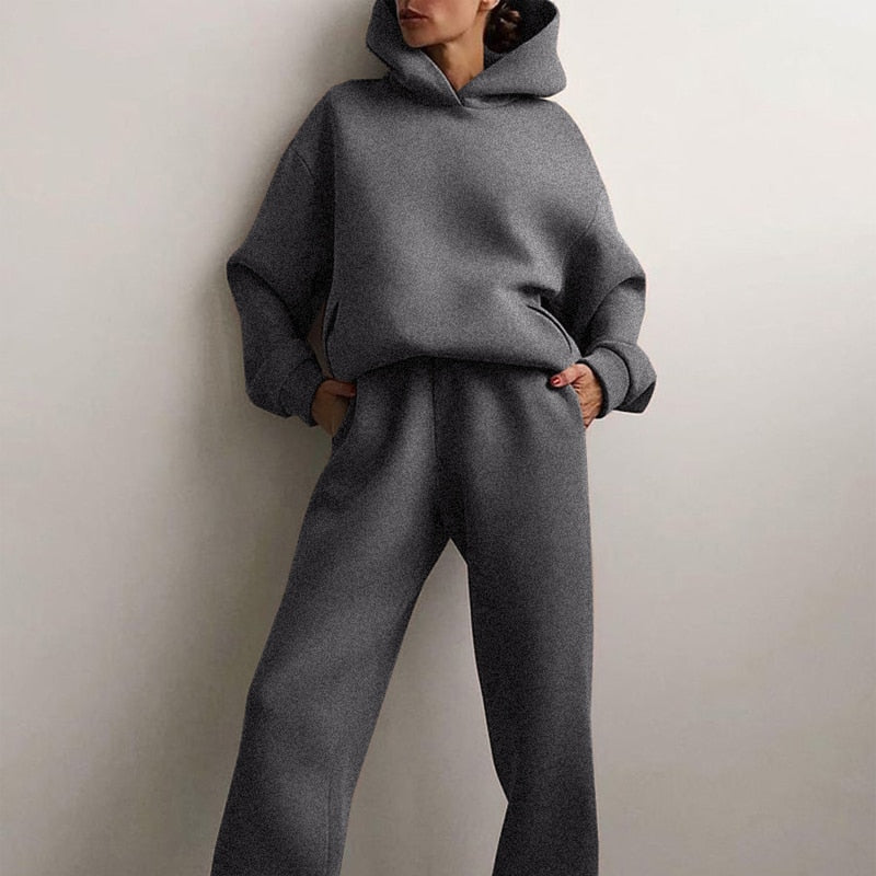 Set loungewear da donna con felpa e pantaloni della tuta - Vita elasticizzata