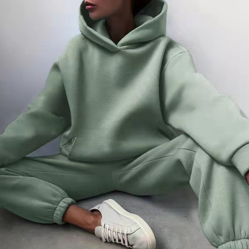 Set loungewear da donna con felpa e pantaloni della tuta - Vita elasticizzata