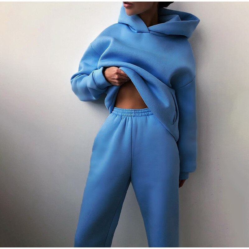 Set loungewear da donna con felpa e pantaloni della tuta - Vita elasticizzata