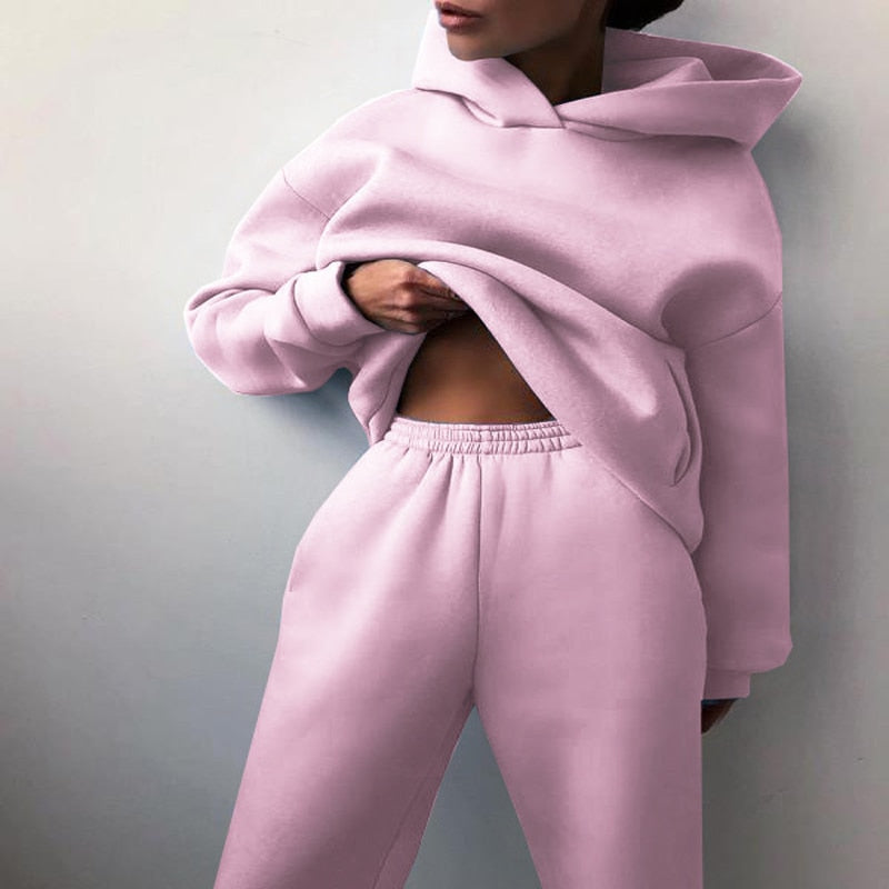 Set loungewear da donna con felpa e pantaloni della tuta - Vita elasticizzata
