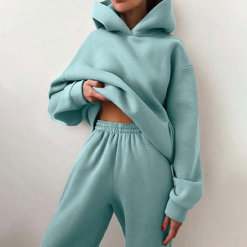 Set loungewear da donna con felpa e pantaloni della tuta - Vita elasticizzata