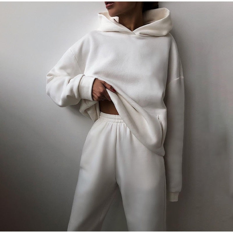 Set loungewear da donna con felpa e pantaloni della tuta - Vita elasticizzata
