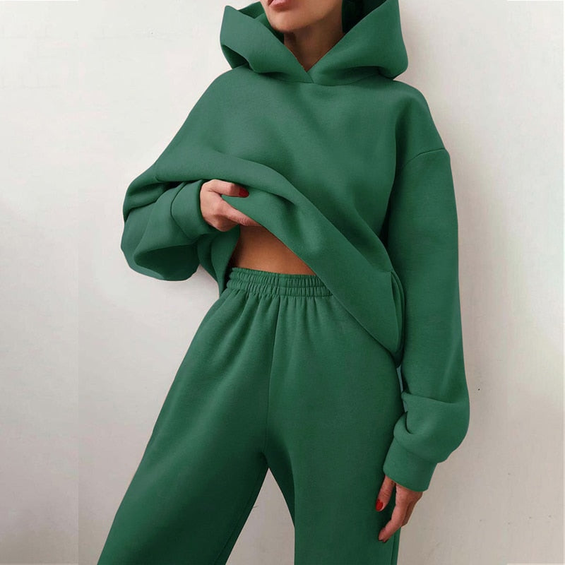 Set loungewear da donna con felpa e pantaloni della tuta - Vita elasticizzata