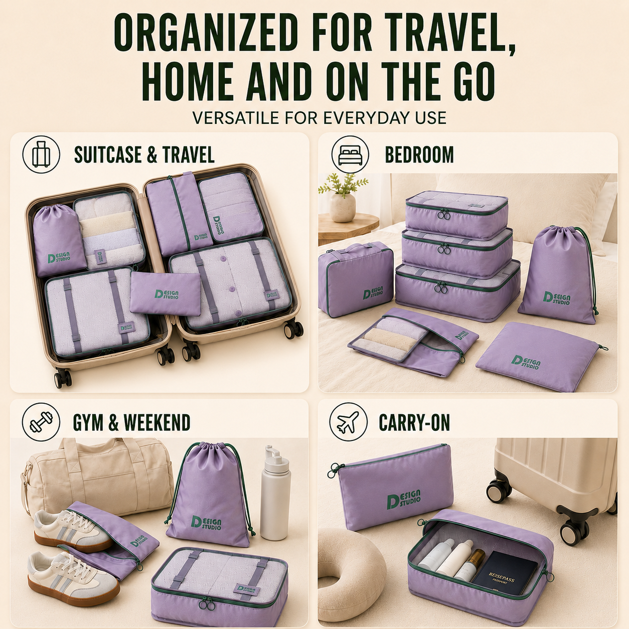 Set organizer da viaggio da 7 pezzi