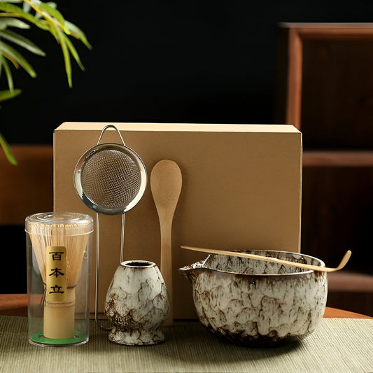 Set per Matcha – Servizio da Tè Tradizionale da Regalo, 6 Pezzi per la Cerimonia del Tè in Materiali di Alta Qualità