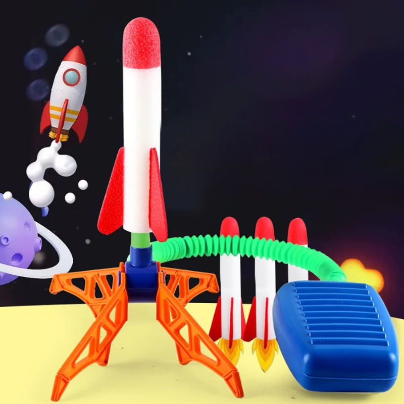 Set Razzo e Lanciatore a Pedale da Esterno per Bambini