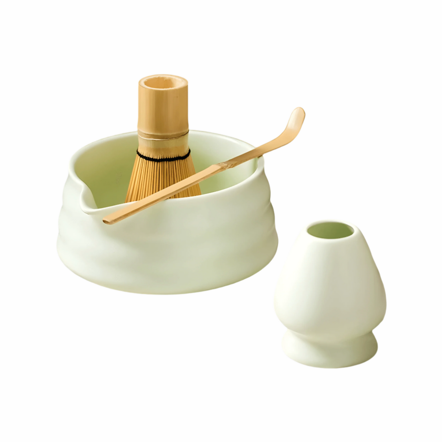 Set tradizionale per la preparazione del matcha con ciotola da casa