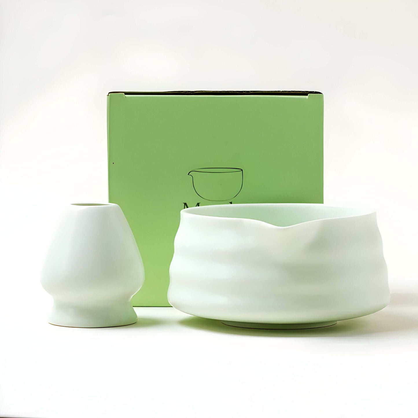 Set tradizionale per la preparazione del matcha con ciotola da casa