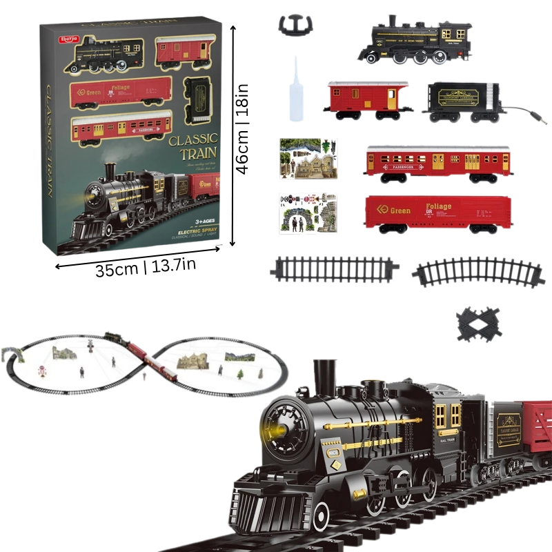 Set Trenino Elettrico a Vapore per Bambini con Luci e Suoni