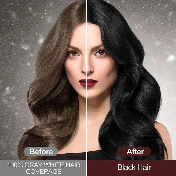 Shampoo colorante nero per capelli (ayurvedico, senza effetti collaterali)