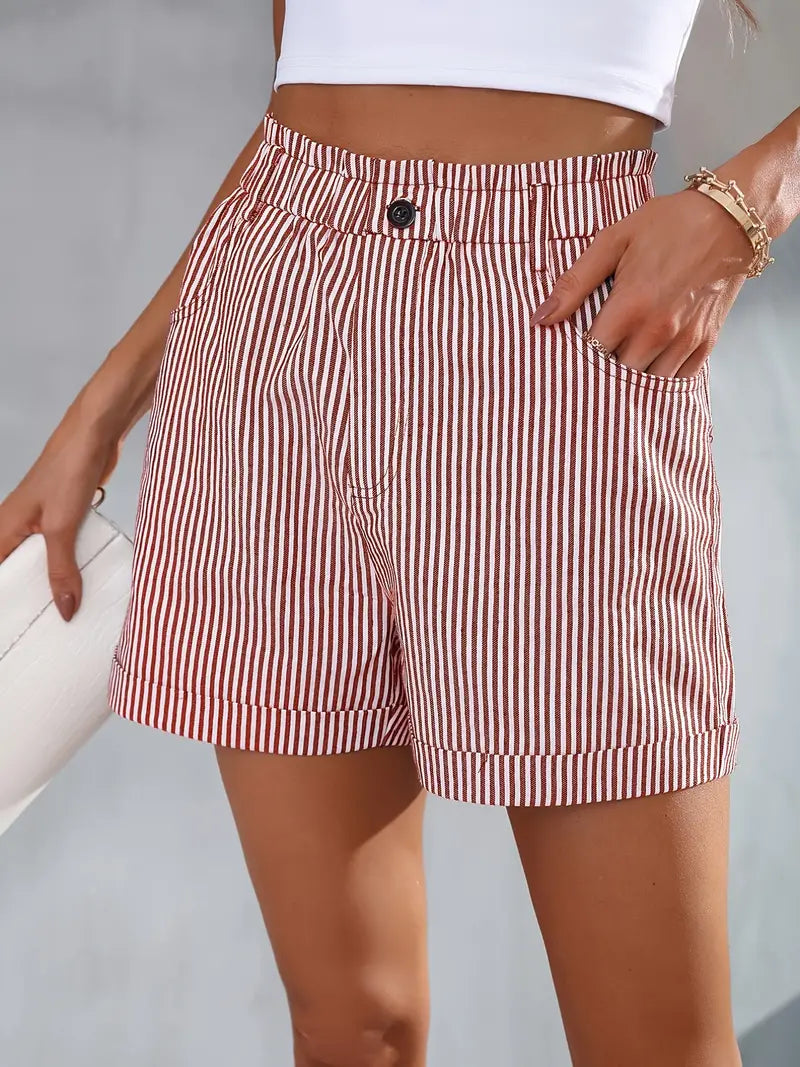 Shorts a righe con tasche oblique