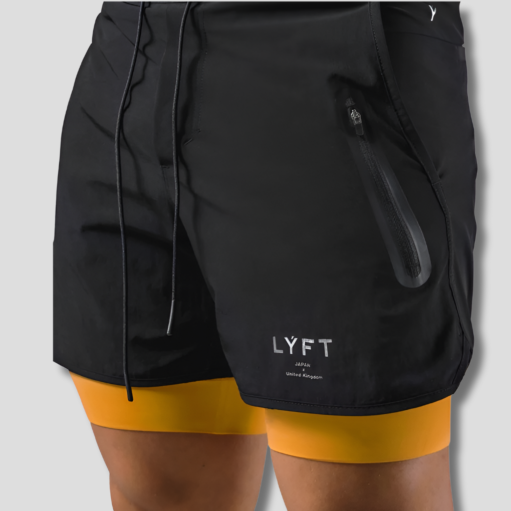 Shorts sportivi da uomo a doppio strato