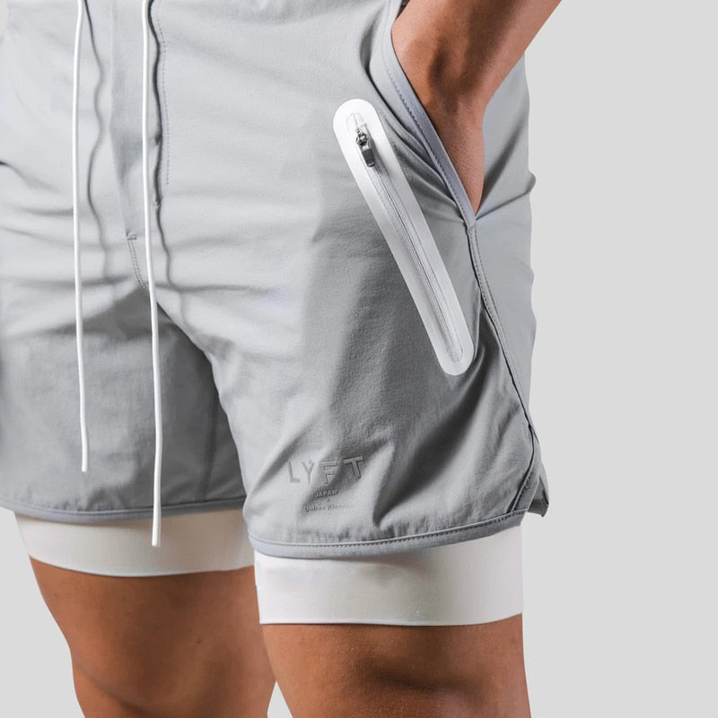 Shorts sportivi da uomo a doppio strato