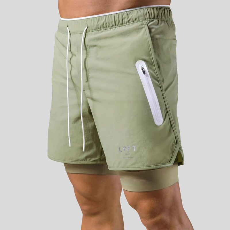 Shorts sportivi da uomo a doppio strato