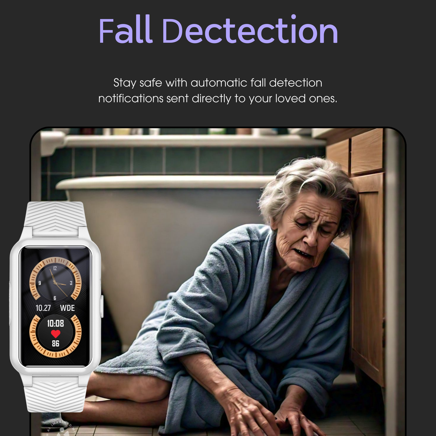 Smartwatch per Anziani con Rilevamento Cadute - Smartwatch con Allarme Medico 4G, GPS e SOS