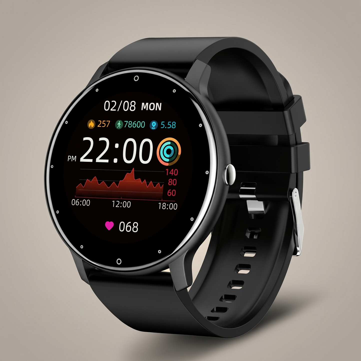 Smartwatch per Anziani | Monitoraggio Frequenza Cardiaca e Attività | Orologio Bluetooth Facile da Usare