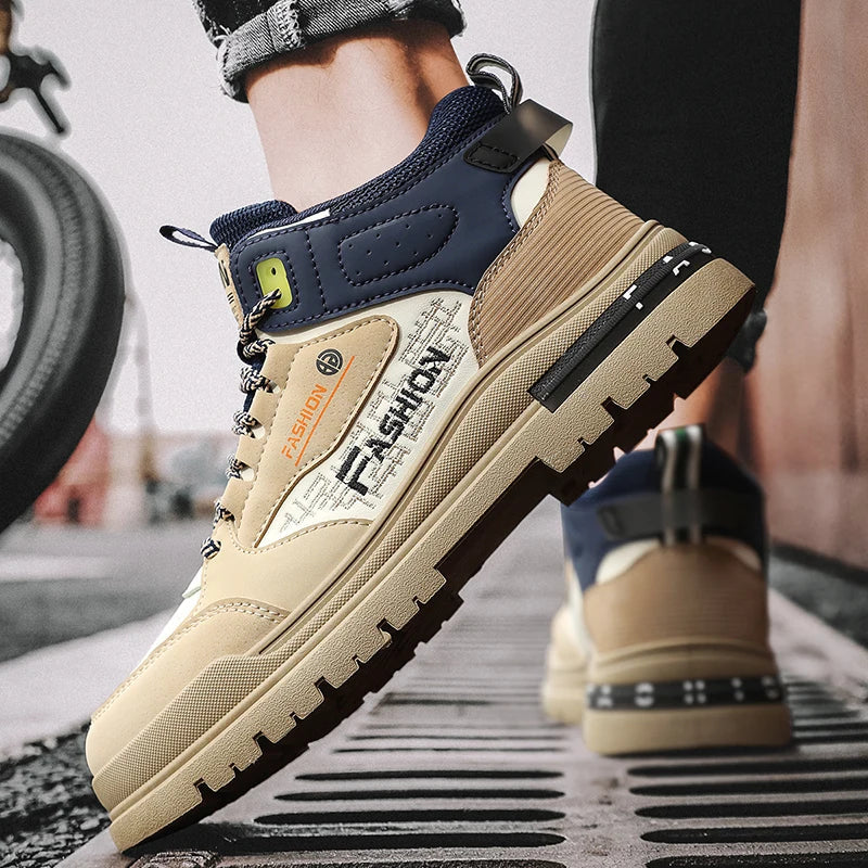 Sneakers alte ortopediche da uomo con bordo imbottito