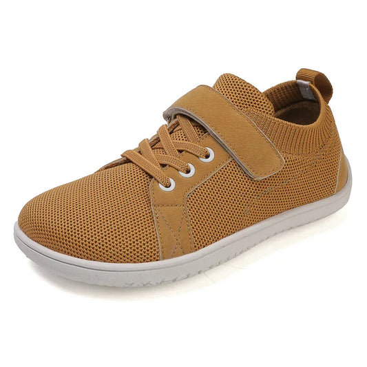 Sneakers Barefoot per Bambini con Pianta Larga e Chiusura Pratica in Velcro