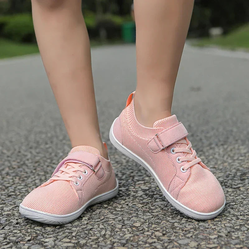 Sneakers Barefoot per Bambini con Pianta Larga e Chiusura Pratica in Velcro