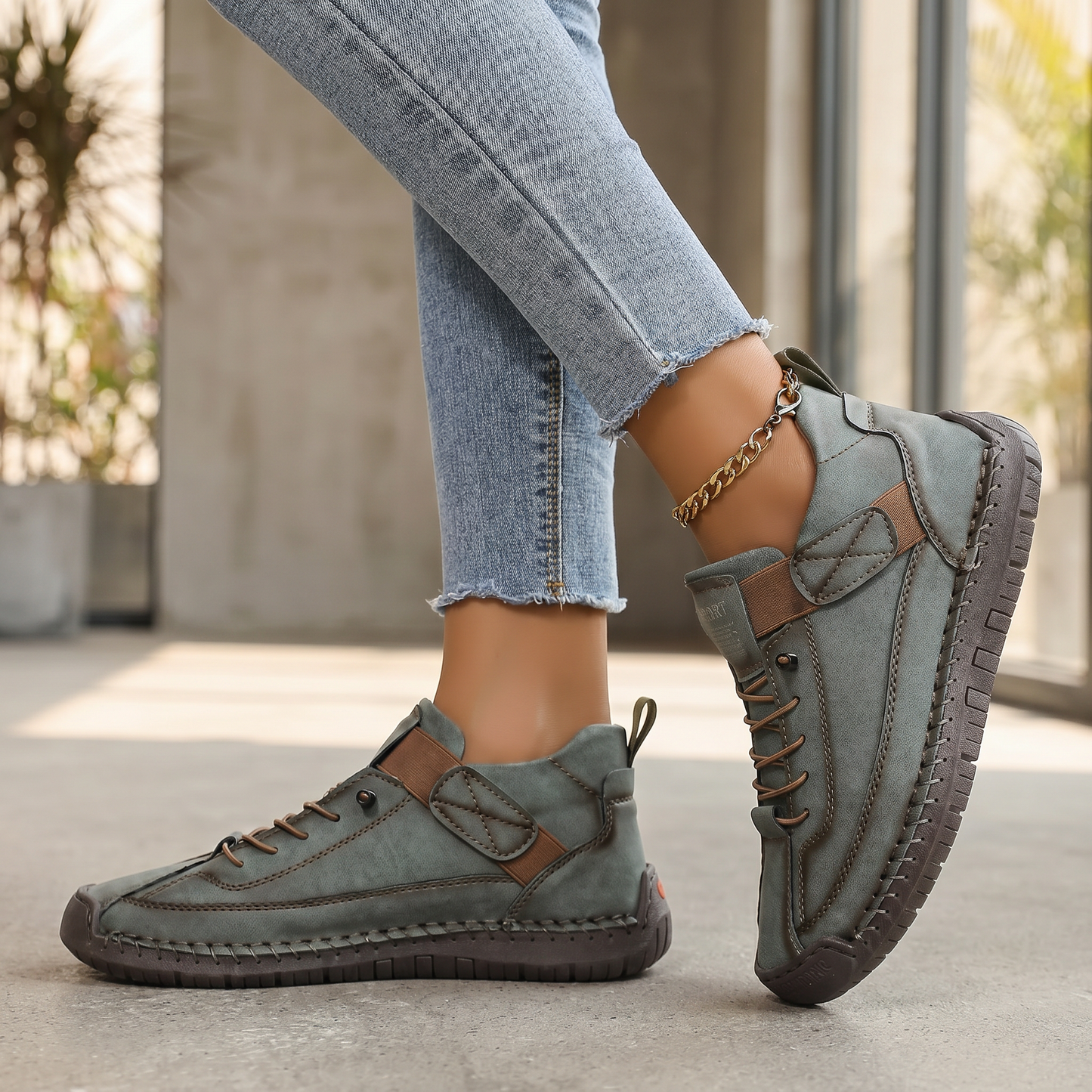Sneakers da donna traspiranti in tessuto | Scarpe da passeggio comode senza lacci