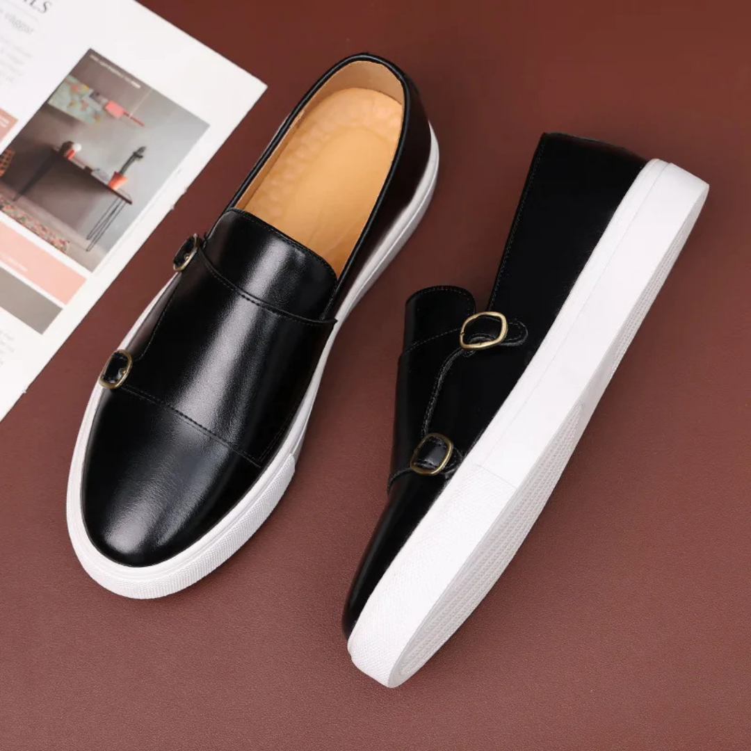 Sneakers da uomo slip-on con doppia fibbia