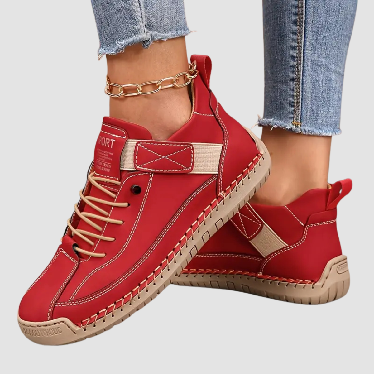 Sneakers ortopediche da donna con cuciture decorative