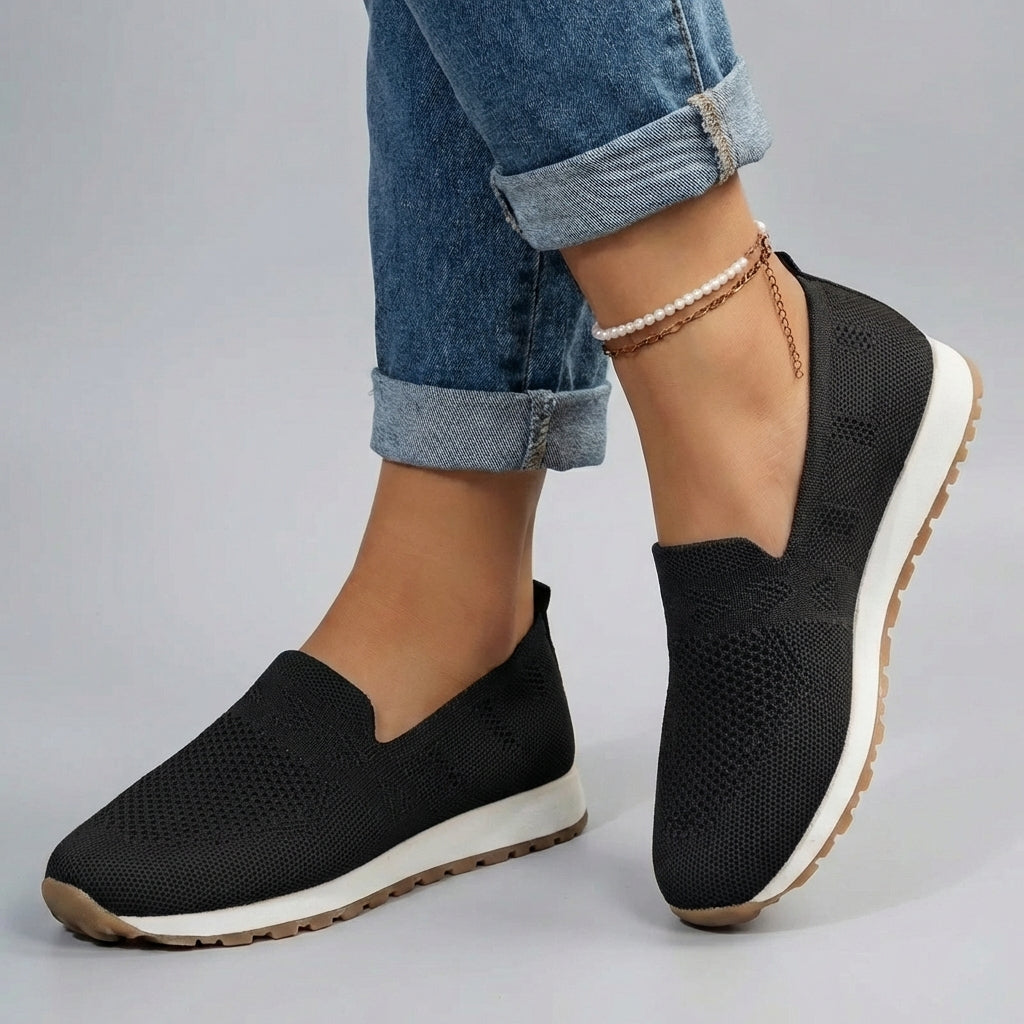 Sneakers Slip-On Comode In Maglia Con Supporto Plantare