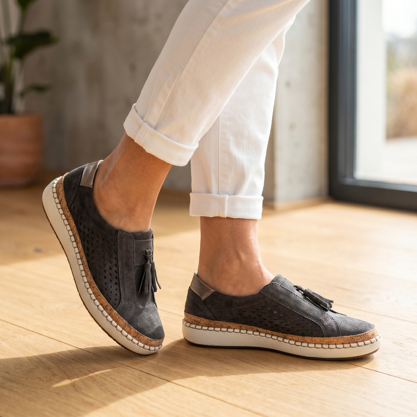 Sneakers slip-on traspiranti da donna | Scarpe ortopediche comode per l'uso quotidiano