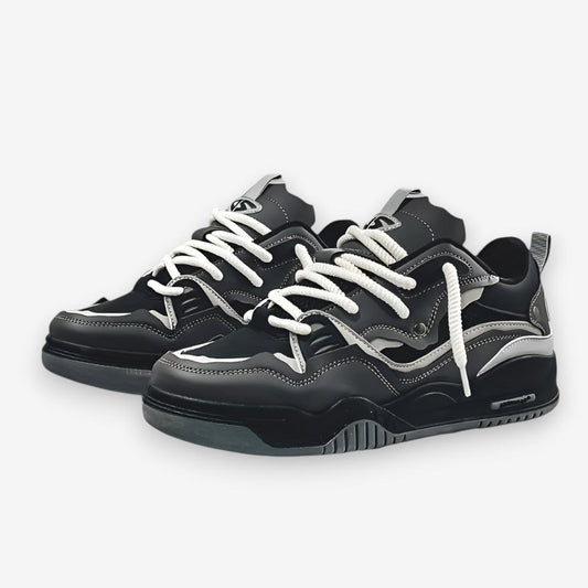 Sneakers stringate con suola spessa e motivo geometrico