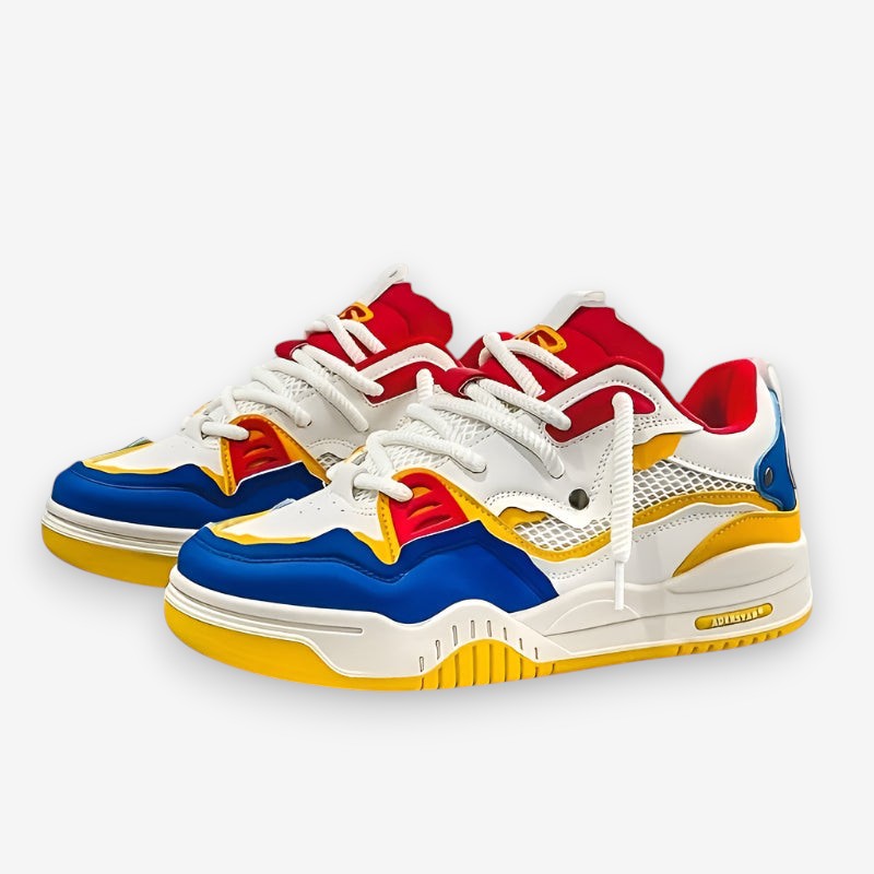 Sneakers stringate con suola spessa e motivo geometrico