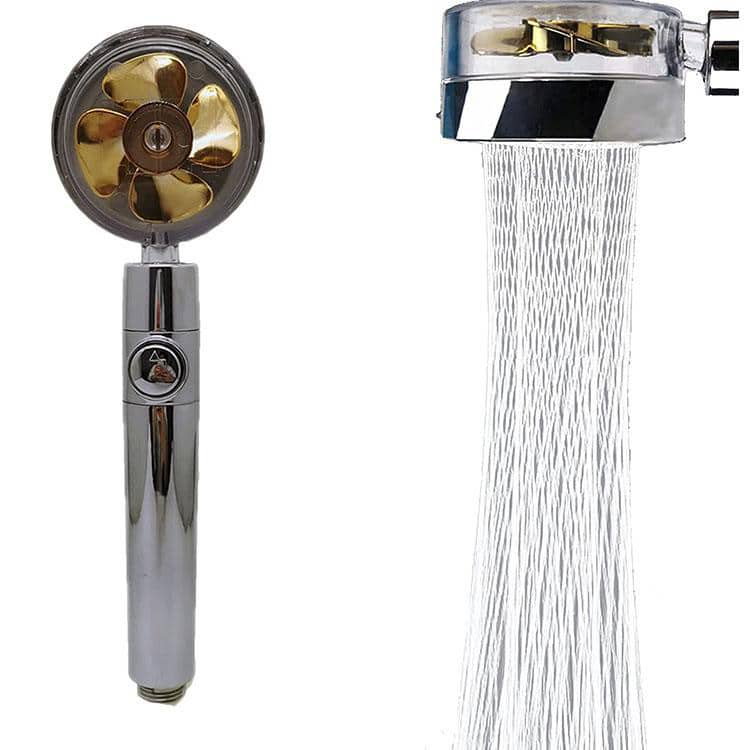 Soffione doccia ad alta pressione per risparmio idrico - Design rotante regolabile a 360° - Risparmio idrico fino al 40%