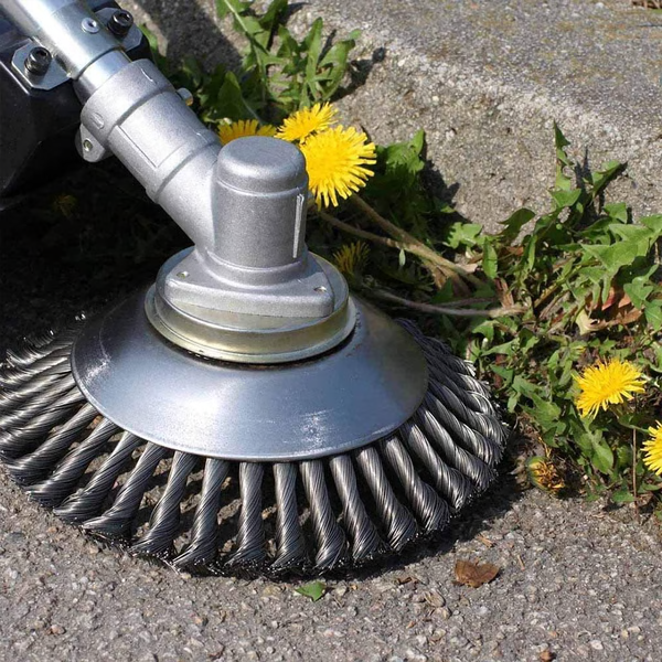 Spazzola Erbacce per Decespugliatore con Lame Intrecciate in Acciaio al Carbonio