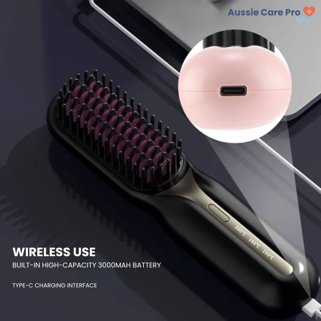 Spazzola Lisciante per Capelli Ricaricabile – Styling Portatile Anti-Crespo