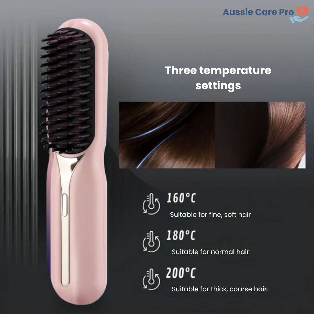 Spazzola Lisciante per Capelli Ricaricabile – Styling Portatile Anti-Crespo