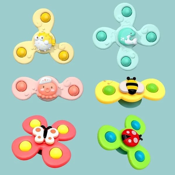 Spinner rotanti con ventosa, set da 3 pezzi
