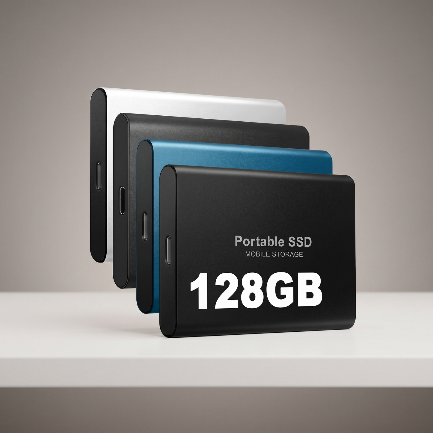 SSD Esterno Ultra Veloce | Hard Disk Portatile da 128 GB dal Design Compatto | Robusto Alloggiamento in Alluminio per Archiviazione ad Alte Prestazioni